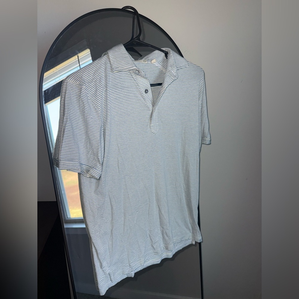 Tasc Performance Bamboo Polo Small Men's Shirt Striped Stretch Casual